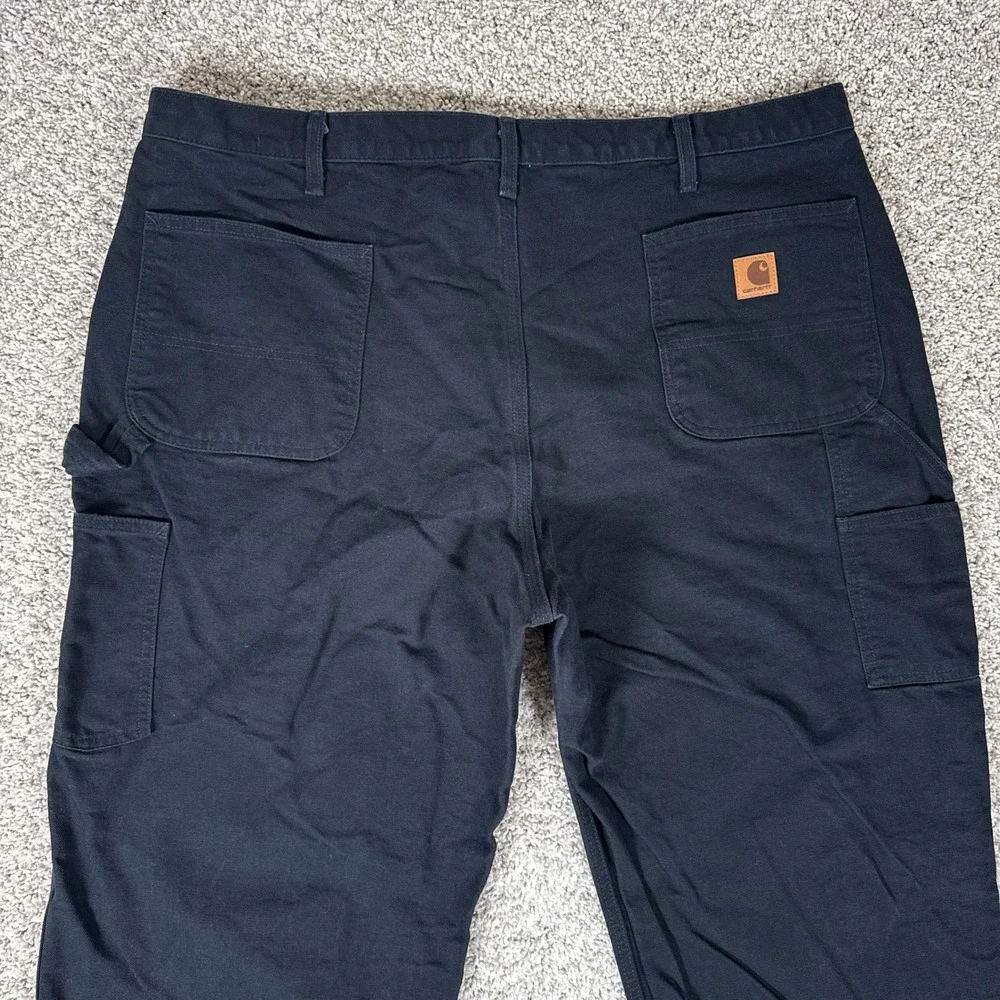 Carhartt Pants Mens 44x32 Black Loose Fit Canvas Carpenter Utility B11‎ BLK Work